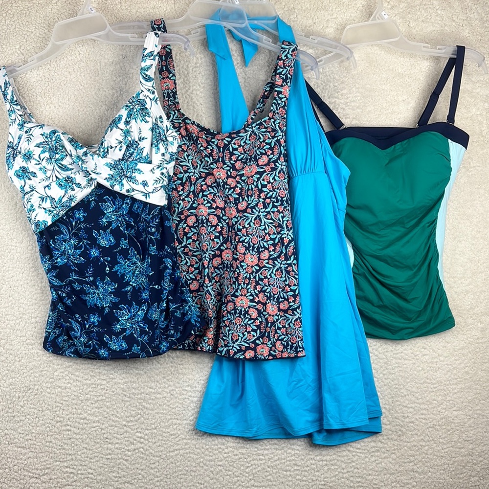 NWT Lands End Womens Sample Swimsuit Bundle 1 Full 3 Tankini Tops Size Small